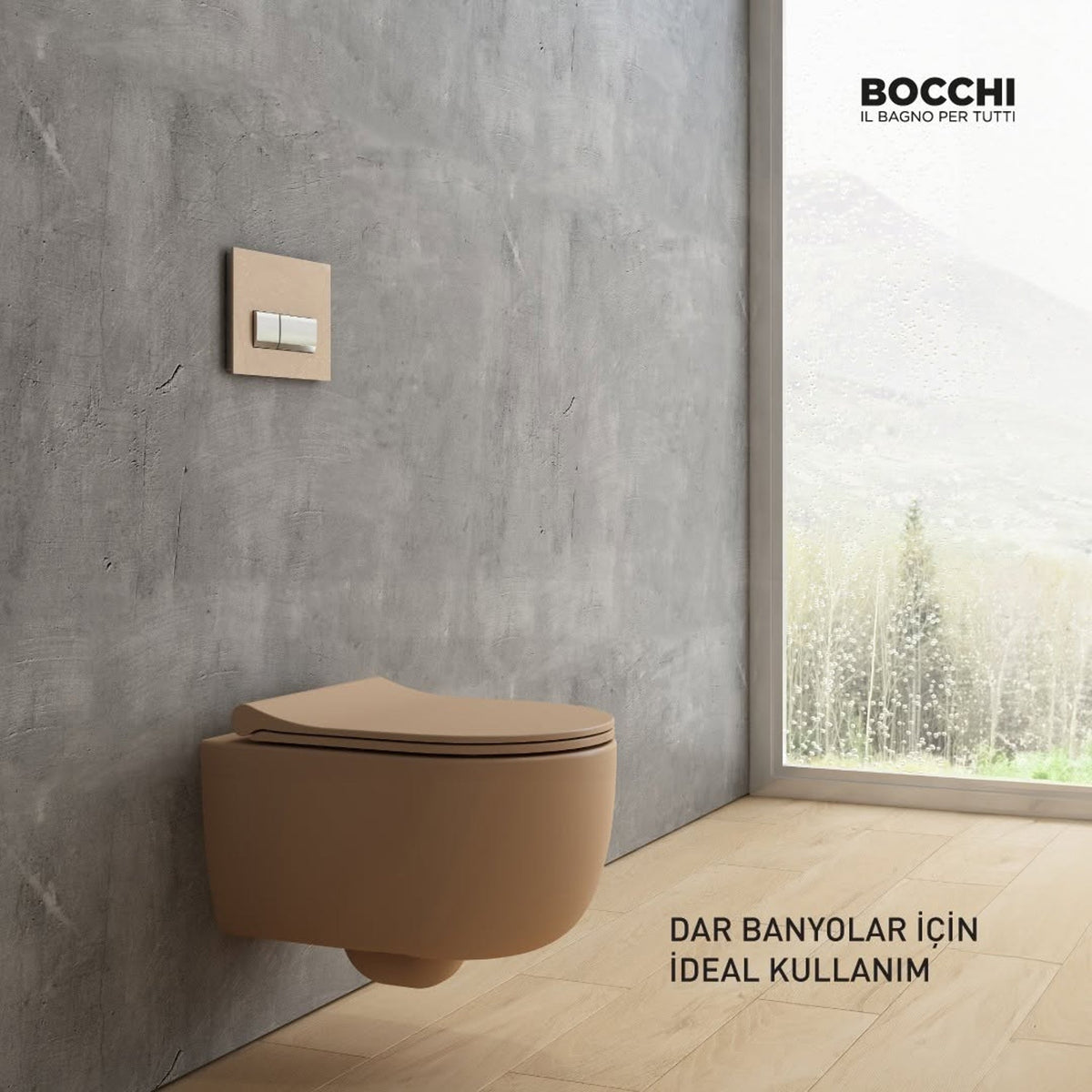 Bocchi V‑Tondo Rimless Asma Klozet Mat Kaşmir