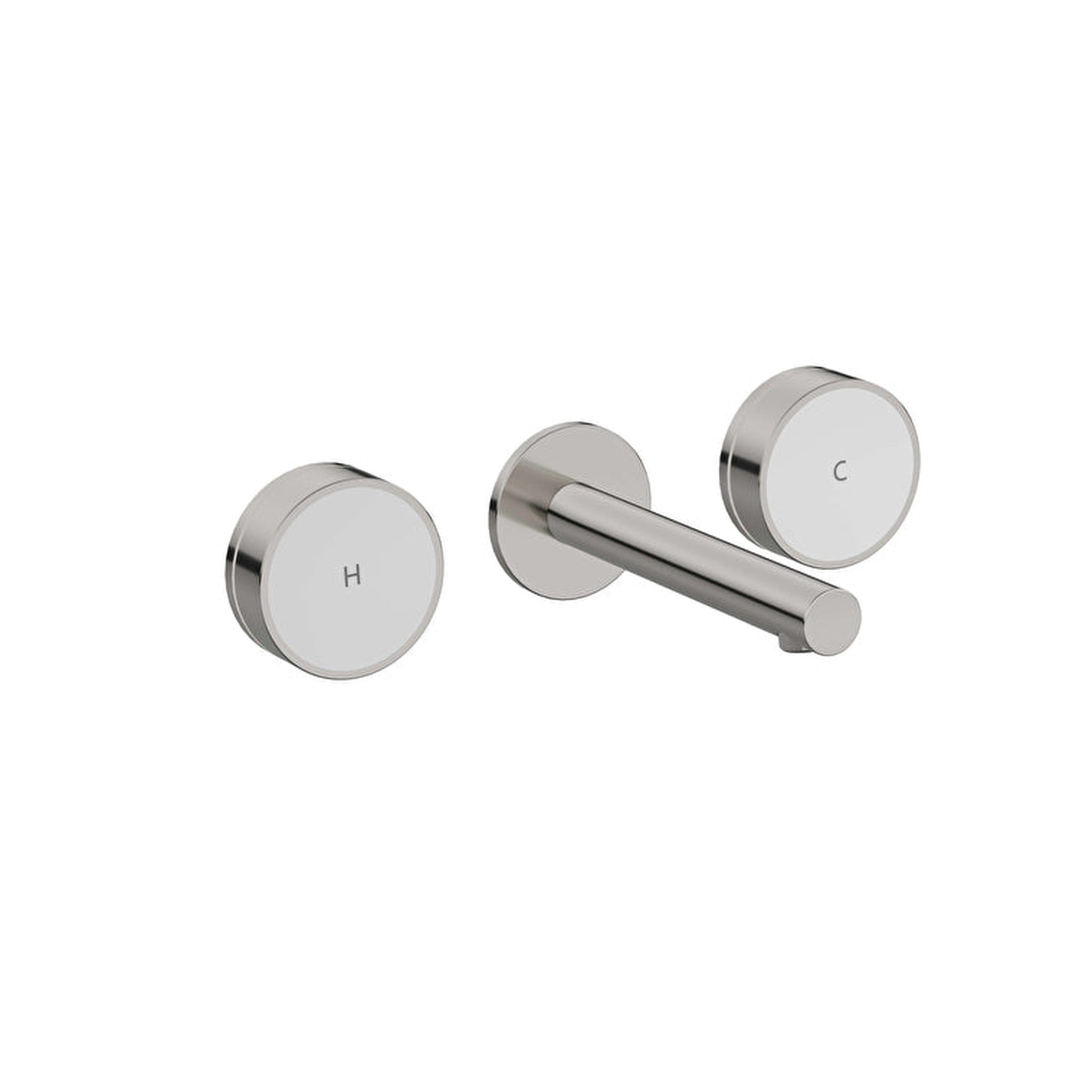 VitrA Origin Aura Ankastre Lavabo Bataryası, Fırçalı Nikel/Beyaz Cam (Sıva Üstü Grubu) – A4360634