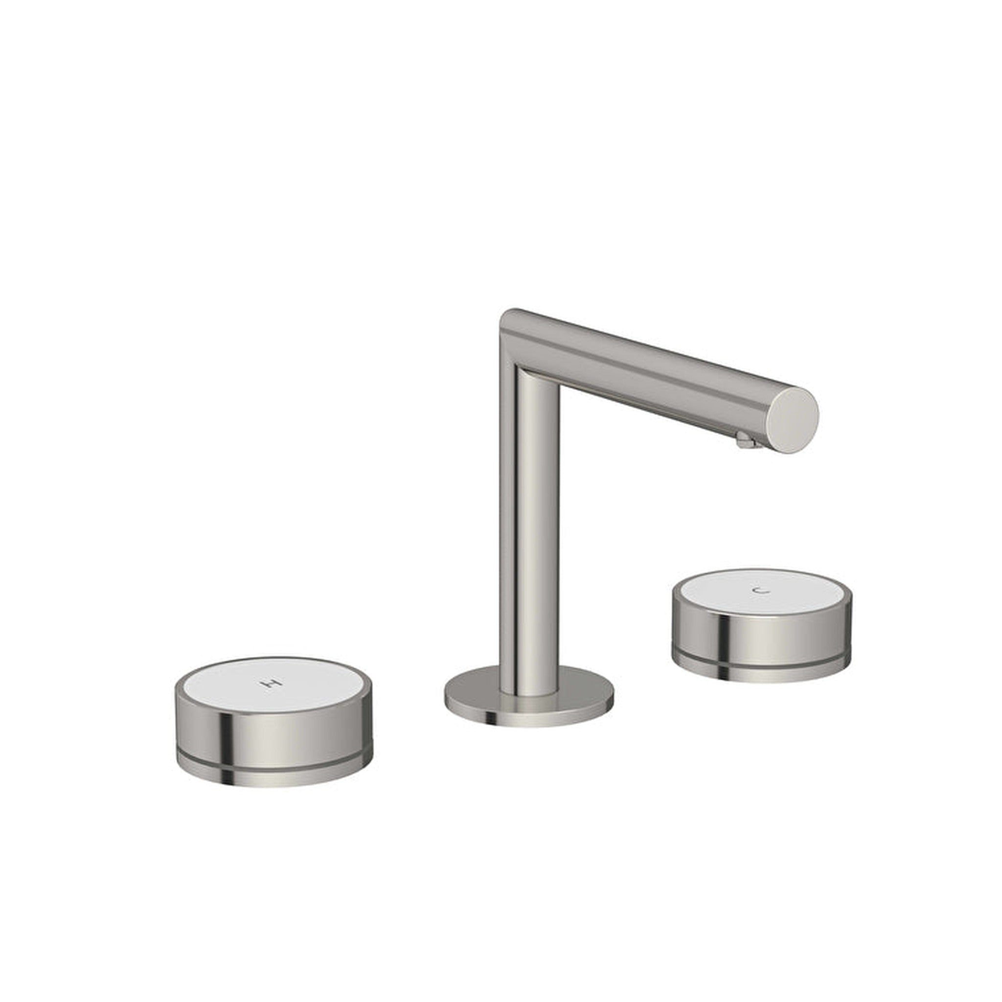 VitrA Origin Aura Ankastre Lavabo Bataryası (3 Delikli Lavabolar için), Fırçalı Nikel/Beyaz Cam – A4361834