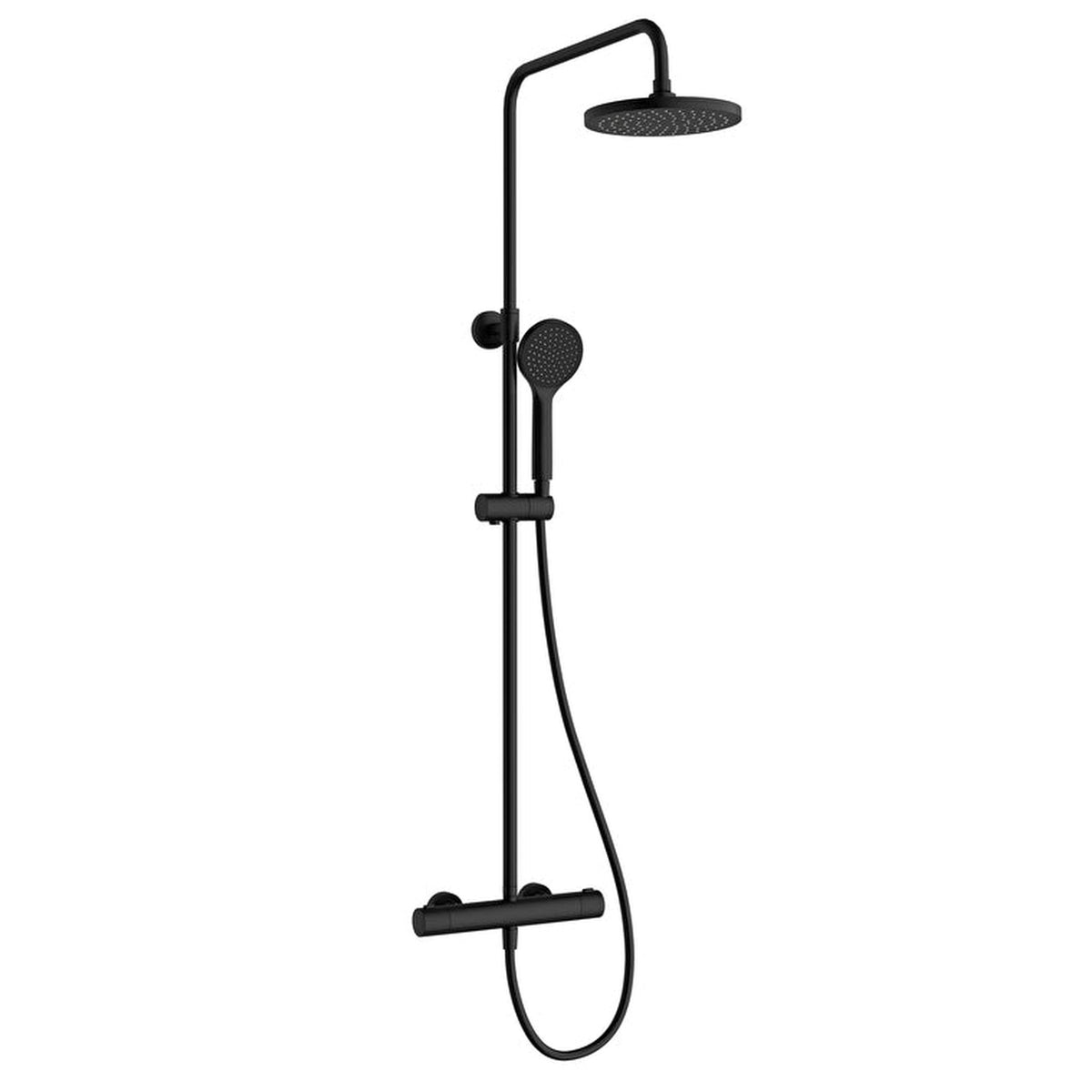 Artema AquaHeat Joy Round 200 Duş Kolonu ve Termostatik Duş Bataryası Sistemi, Mat Siyah – A4729836