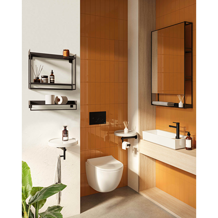VitrA ArchiPlan Seramik Etajerli Tekli Askı, Siyah-Beyaz - A44006 - Görsel 6