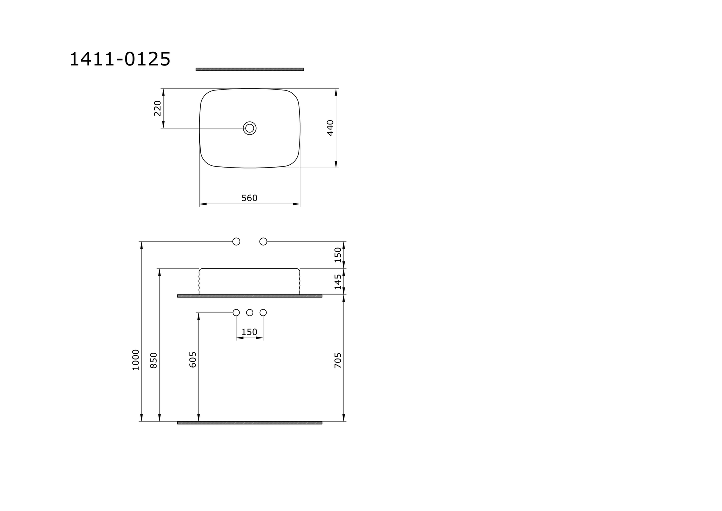Bocchi New Age Tezgah Üstü Lavabo 55 cm Mat Beyaz