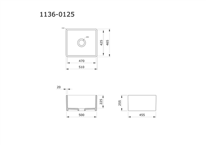Bocchi Lavello 1136 resmi teknik çizimi