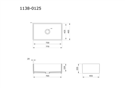 Bocchi Lavello 1138 resmi teknik çizimi
