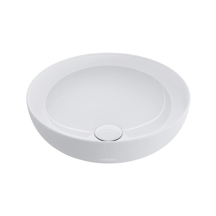 Bocchi Sottile Slim Line yuvarlak tezgâh üstü lavabo 38 cm Parlak Beyaz