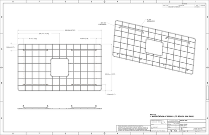 Bocchi 2300-2015 tel ızgara resmî teknik ölçü çizimi