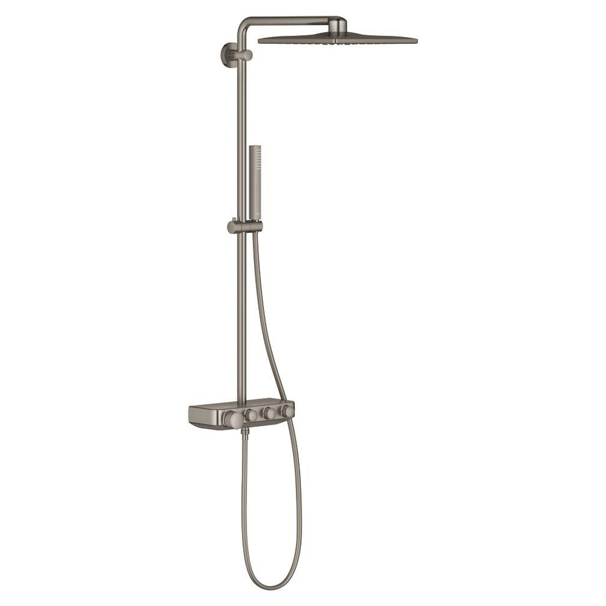 Grohe Euphoria SmartControl System 310 Cube Duo Duvara Monte Termostatik Bataryalı Duş Sistemi, Fırçalı Sert Grafit - Ürün Görseli