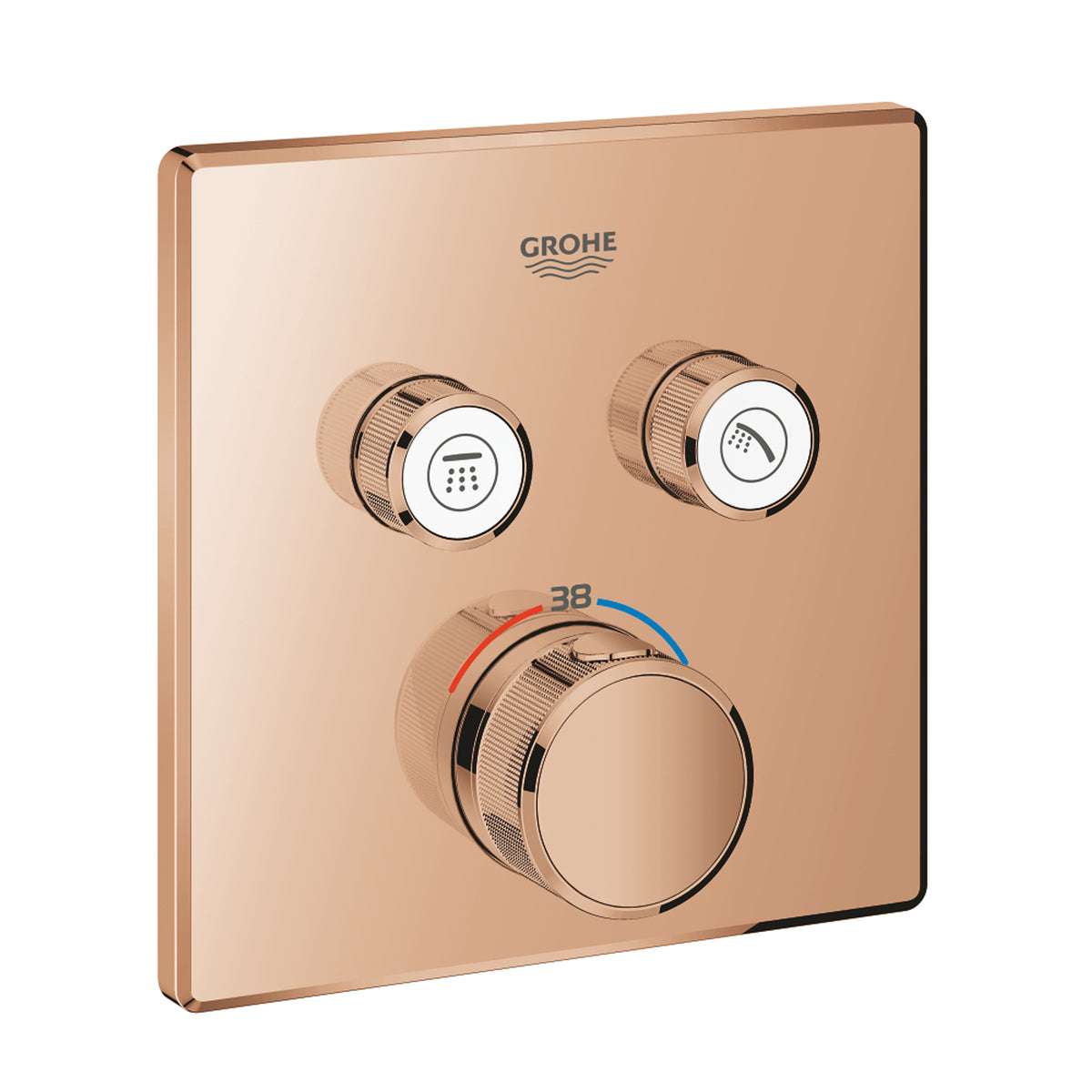 Grohe Grohtherm SmartControl Akış Kontrollü Ankastre Termostatik Banyo Bataryası (2 Yollu, Sıva Üstü Grubu), Bakır - Ürün Görseli