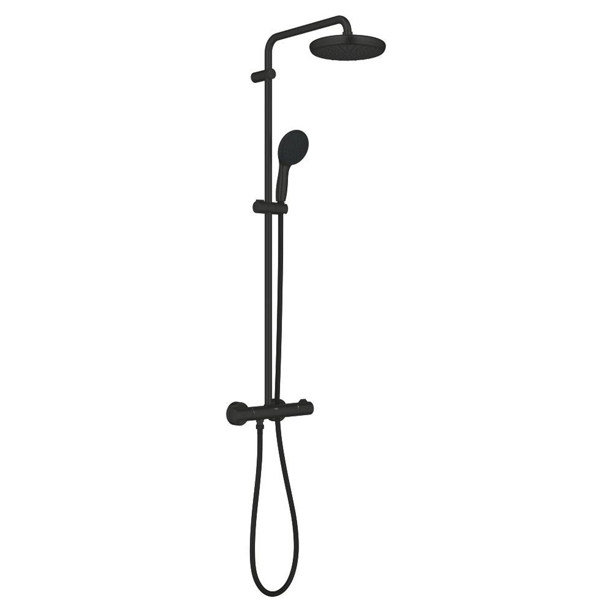 Grohe Tempesta System 210 Duvara Monte Termostatik Duş Bataryalı Duş Kolonu, Mat Siyah - Ürün Görseli