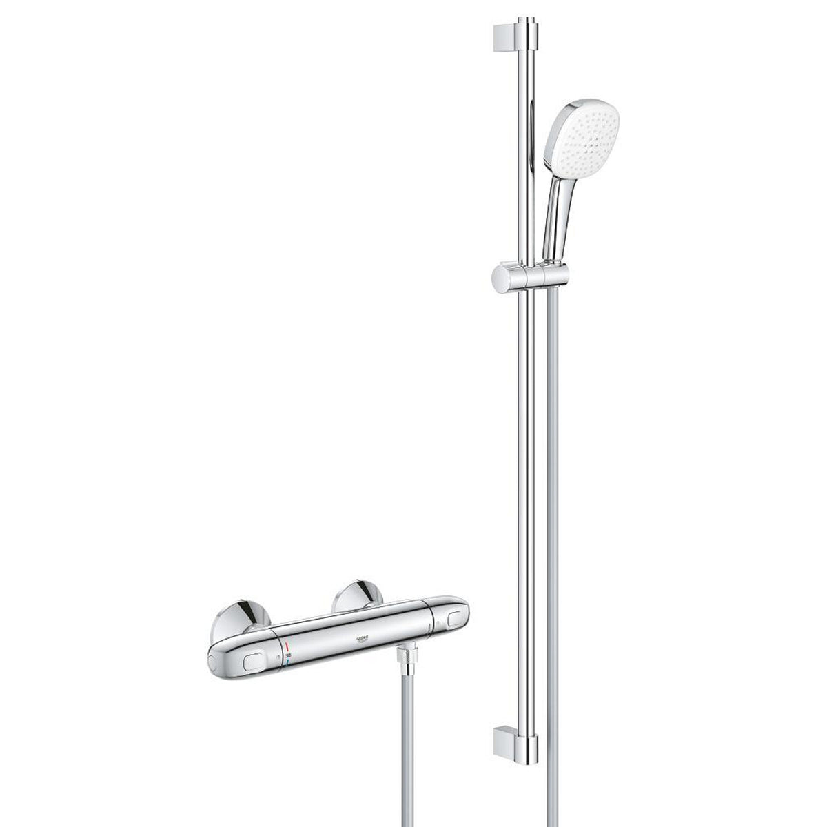 Grohe Grohtherm 1000 Termostatik Duş Bataryası ve Sürgülü El Duşu Seti - Ürün Görseli