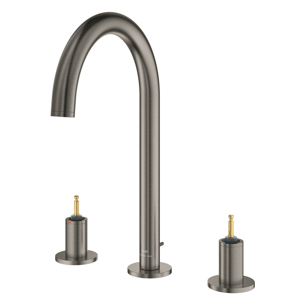 Grohe Atrio Private Collection 3 Delikli Ankastre Sifon Kumandalı Lavabo Bataryası (L-Boy), Fırçalı Sert Grafit - Ürün Görseli