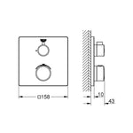 Grohe Grohtherm Termostatik Banyo/Duş Bataryası (Sıva Üstü Grubu) - Teknik Çizim