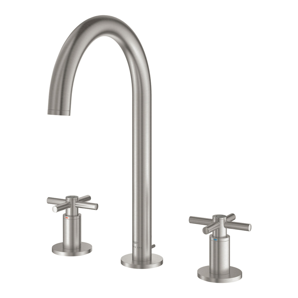 Grohe Atrio 3 Delikli Ankastre Lavabo Bataryası (4 Çubuklu Volan) L-Boy, Paslanmaz Çelik - Ürün Görseli