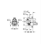 Grohe Cubeo Ankastre Banyo Bataryası (Sıva Altı Grubu) - Teknik Çizim