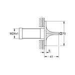 Grohe Allure Ankastre Stop Valf (Sıva Üstü Grubu), Paslanmaz Çelik - Teknik Çizim