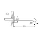 Grohe Essence Çıkış Ucu, Sert Grafit - Teknik Çizim