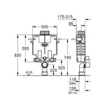 Grohe Uniset Gömme Rezervuar, 0.82 m Yükseklik - Teknik Çizim