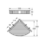 Grohe BauCosmopolitan Metal Köşe Süngerlik - Teknik Çizim