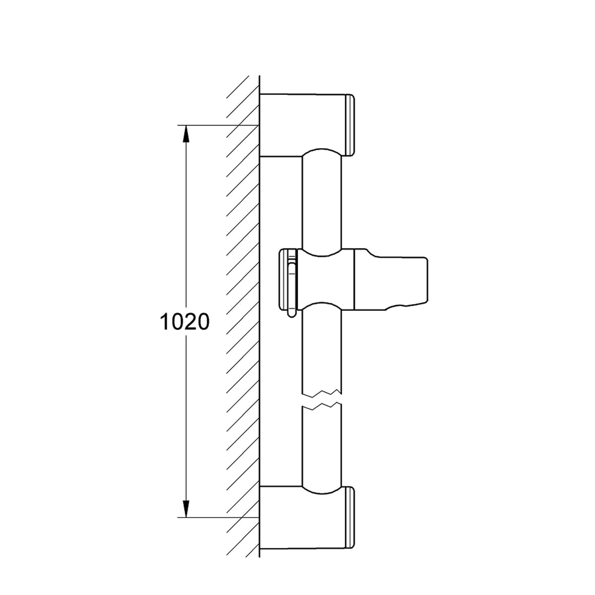Grohe Relexa Duş Sürgüsü, 1000 mm - Teknik Çizim