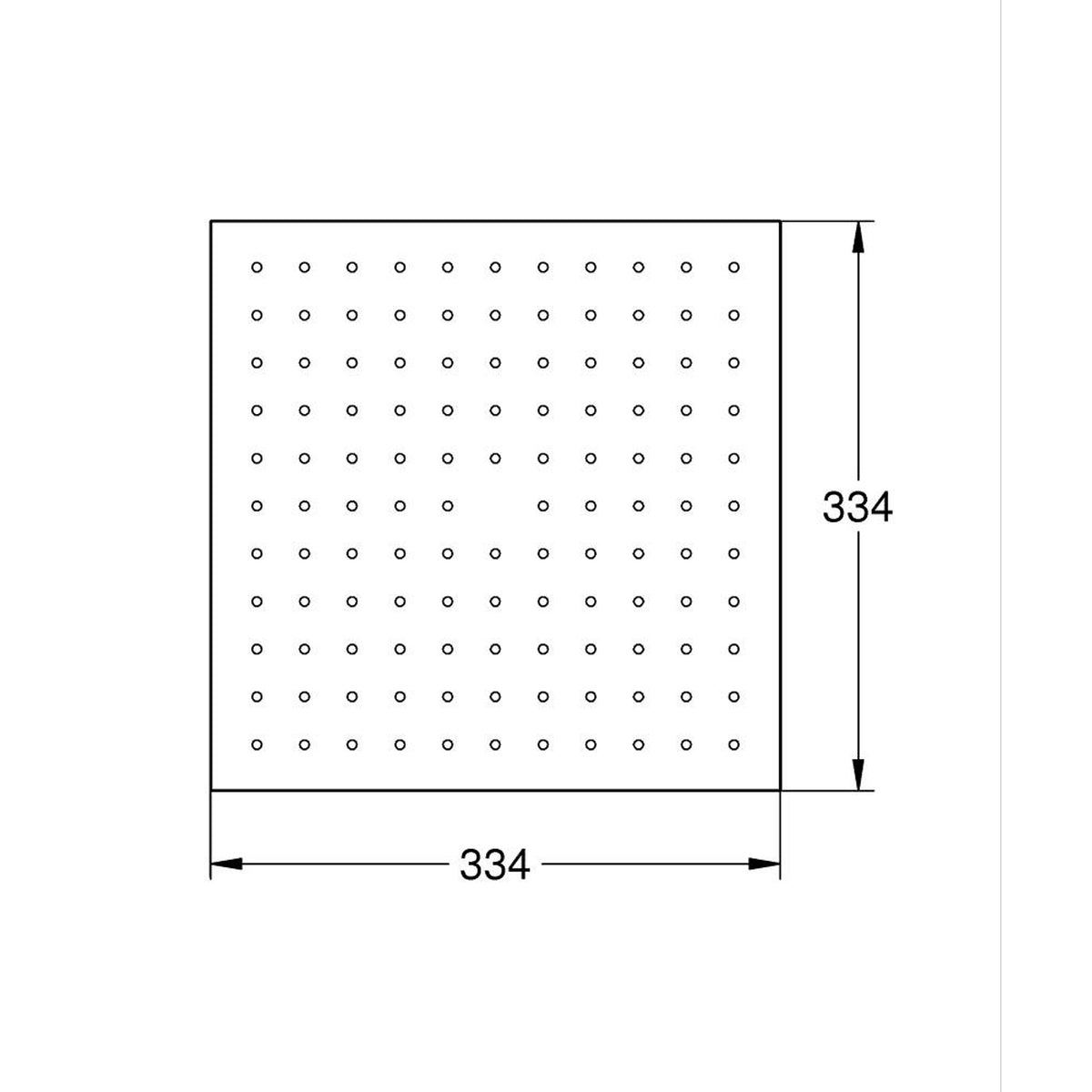 Grohe Rainshower Aqua Tiles Mono Ankastre Tepe Duşu, Tek Fonksiyonlu, Fırçalı Sert Grafit (Sıva Üstü Grubu) - Teknik Çizim