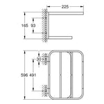 Grohe Selection Havlu Rafı, Paslanmaz Çelik - Teknik Çizim
