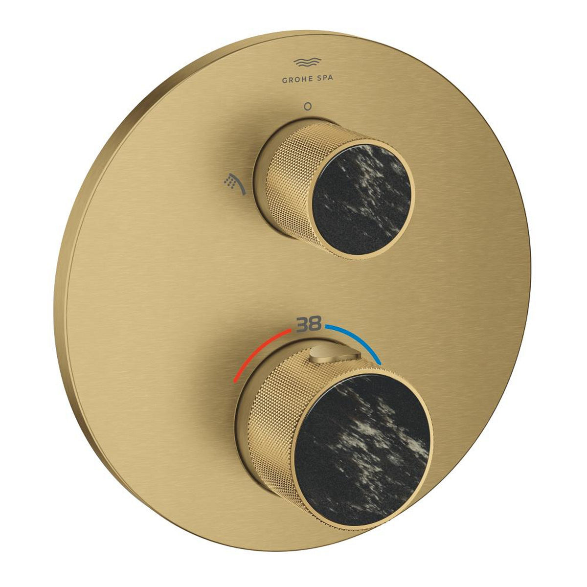 Grohe Atrio Private Collection Ankastre Termostatik Banyo Bataryası (2 Yollu, Sıva Üstü Grubu), Fırçalı Altın - Ürün Görseli