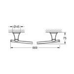 Grohe Grandera Uzun Havluluk 600 mm, Krom - Teknik Çizim