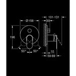 Grohe Plus Ankastre Banyo/Duş Bataryası (Sıva Üstü Grubu), 3 Yollu - Teknik Çizim