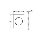 Grohe Arina Kumanda Paneli, Paslanmaz Çelik, Silk Motion Technology, Yuvarlak (Pilli) - Teknik Çizim