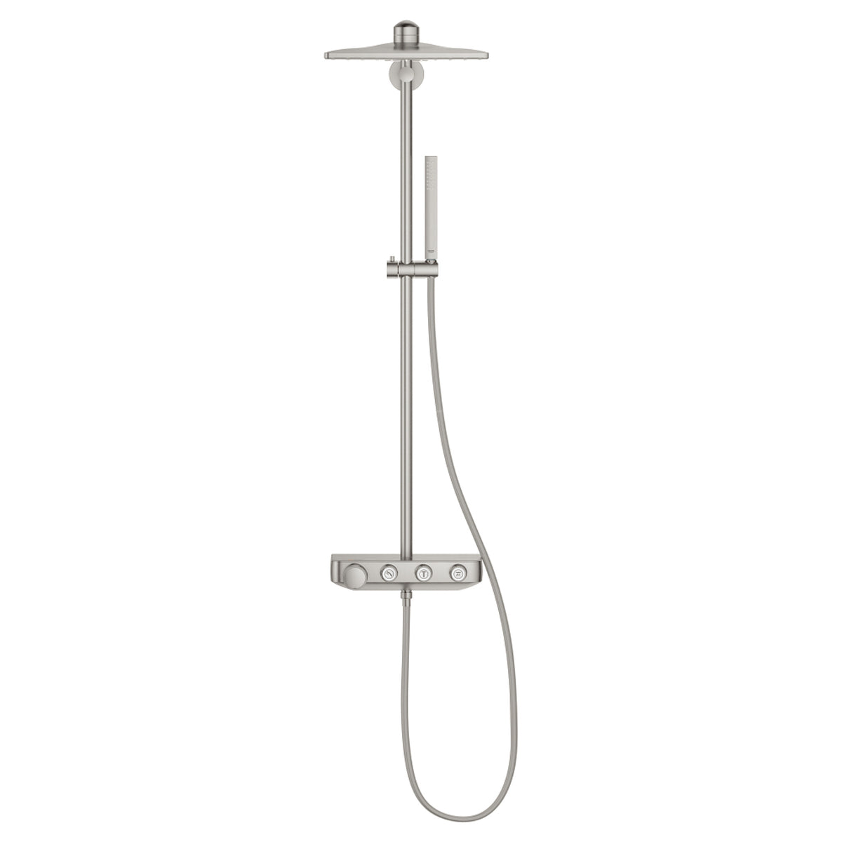 Grohe Euphoria SmartControl System 310 Cube Duo Duvara Monte Termostatik Bataryalı Duş Sistemi, Paslanmaz Çelik - Ürün Görseli
