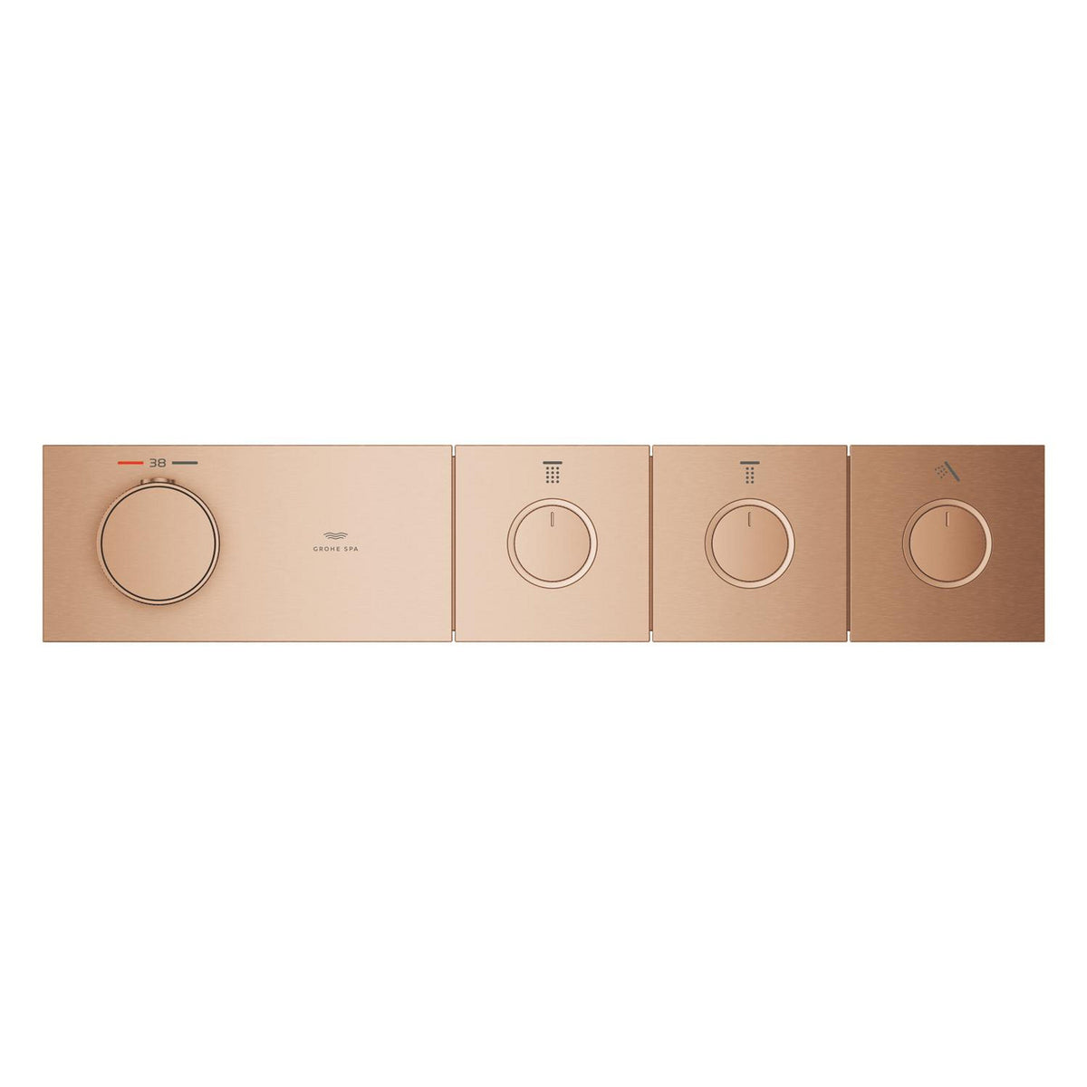 Grohe Grohtherm Aqua Tiles SmartControl Termostatik Ankastre Banyo Bataryası, 3 Çıkışlı, Fırçalı Bakır (Sıva Üstü Grubu) - Ürün Görseli