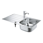Grohe Eurosmart Döner Borulu Mutfak Bataryası ve Paslanmaz Çelik Eviye Seti (Sol Damlalıklı, 86x50 cm) - Ürün Görseli