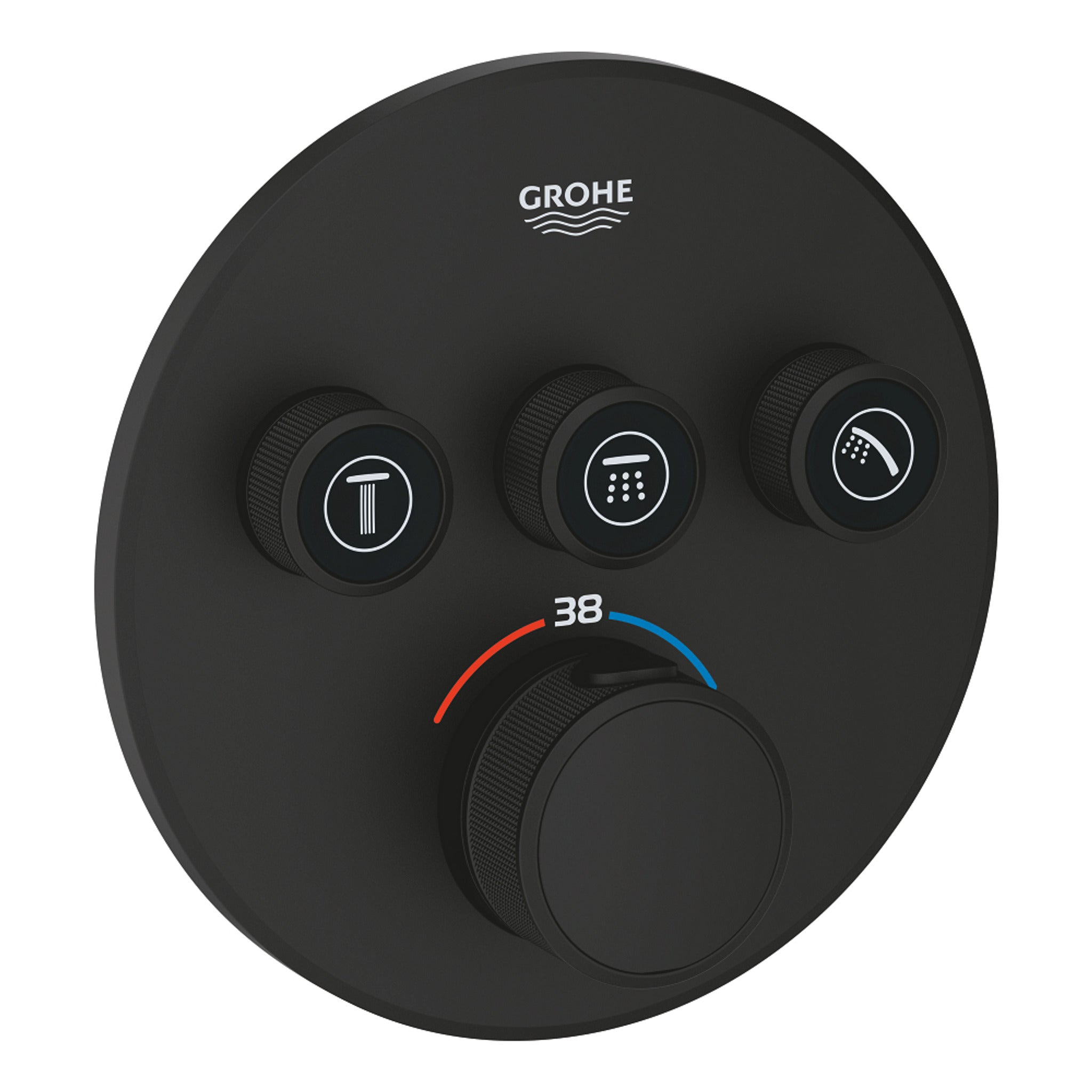 Grohe Grohtherm SmartControl Ankastre Termostatik Banyo/Duş Bataryası (Sıva Üstü Grubu), 3 Yollu, Hayalet Siyah - Ürün Görseli