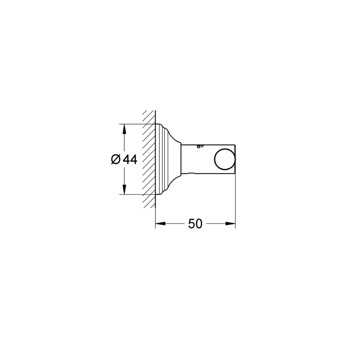 Grohe Essentials Authentic Havlu/Bornoz Askısı - Teknik Çizim