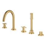 Grohe Atrio 5 Delikli Ankastre Küvet Bataryası (Sıva Üstü Grubu), Fırçalı Altın - Ürün Görseli