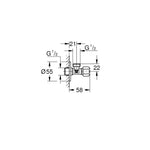 Grohe Ara Musluk (1/2 Giriş, 1/2 Çıkışlı) - Teknik Çizim