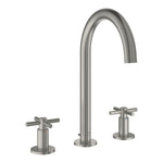 Grohe Atrio 3 Delikli Ankastre Lavabo Bataryası (4 Çubuklu Volan) L-Boy, Saten Çelik - Ürün Görseli