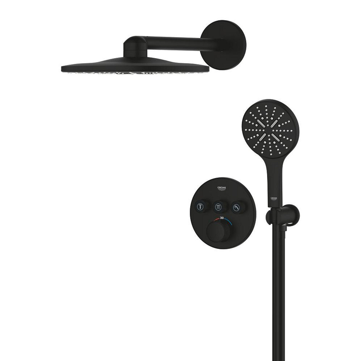 Grohe Grohtherm SmartControl Rainshower SmartActive 310 Ankastre Termostatik Duş Seti, Hayalet Siyah - Ürün Görseli