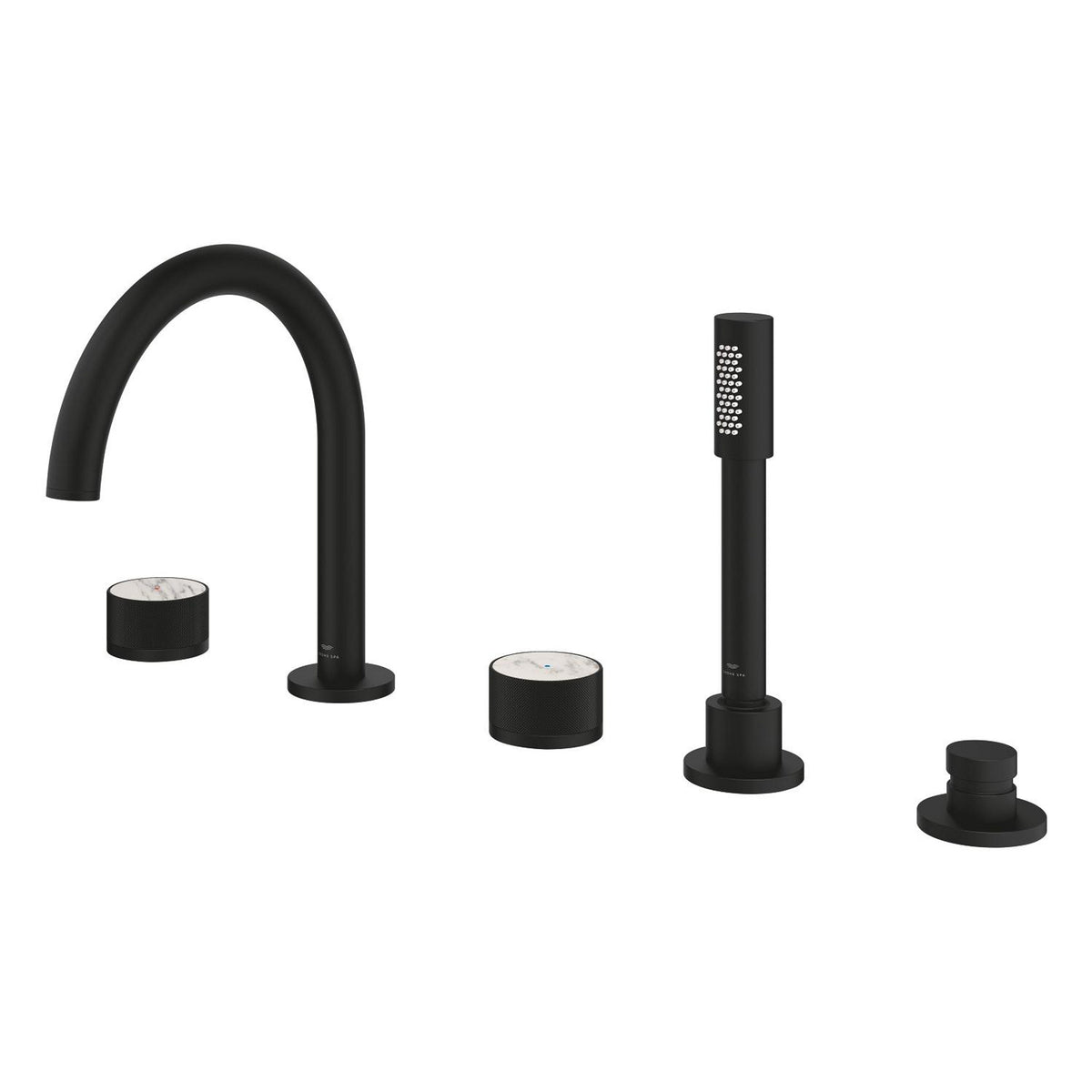 Grohe Atrio Private Collection 5 Delikli Ankastre Küvet Bataryası (Sıva Üstü Grubu), Hayalet Siyah - Ürün Görseli