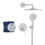 Grohe Essence Ankastre Banyo/Duş Bataryası, Tepe ve El Duşu Seti, Paslanmaz Çelik - Ürün Görseli