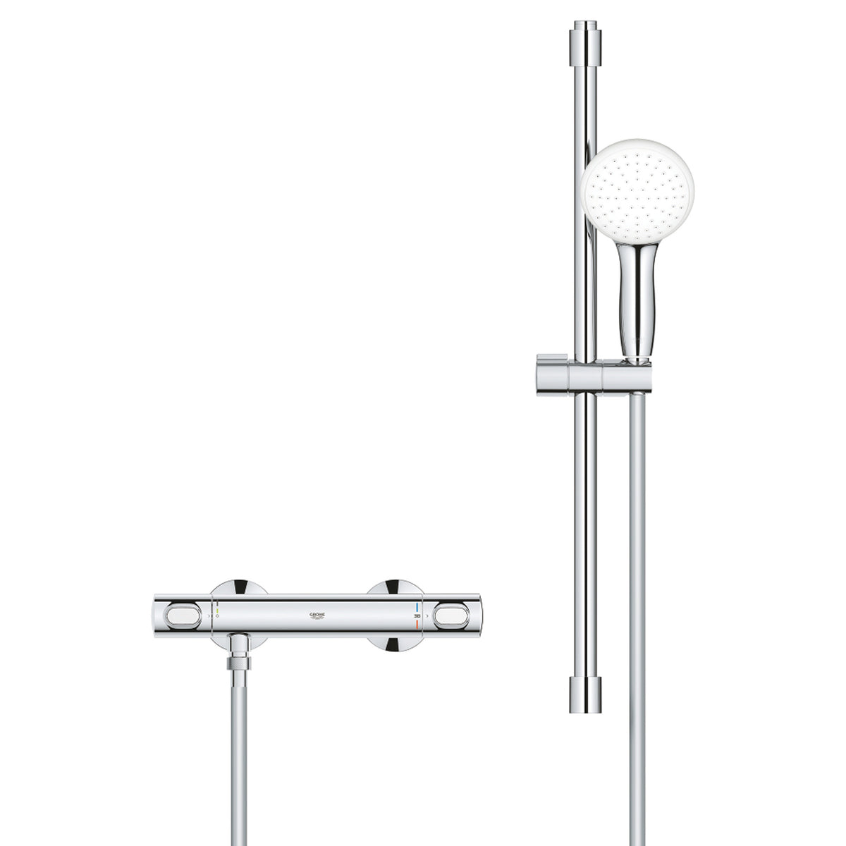 Grohe Grohtherm 500 Termostatik Duş Bataryası ve Sürgülü El Duşu Seti - Ürün Görseli