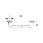 Grohe Essentials Tutunma Barı, 45 cm, Krom - Teknik Çizim