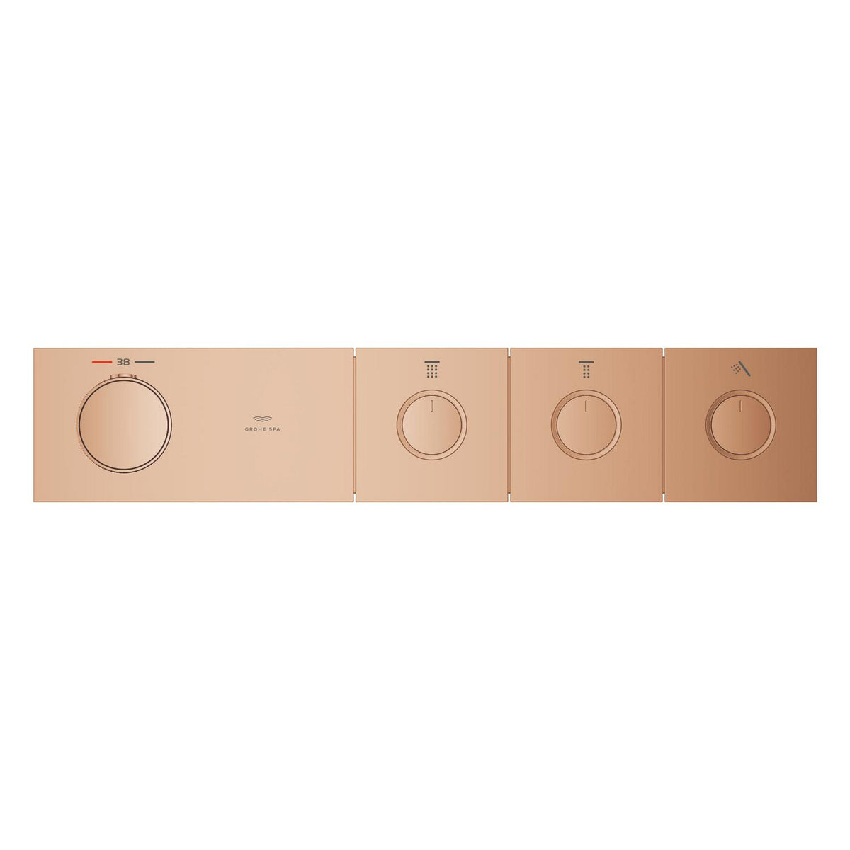 Grohe Grohtherm Aqua Tiles SmartControl Termostatik Ankastre Banyo Bataryası, 3 Çıkışlı, Bakır (Sıva Üstü Grubu) - Ürün Görseli