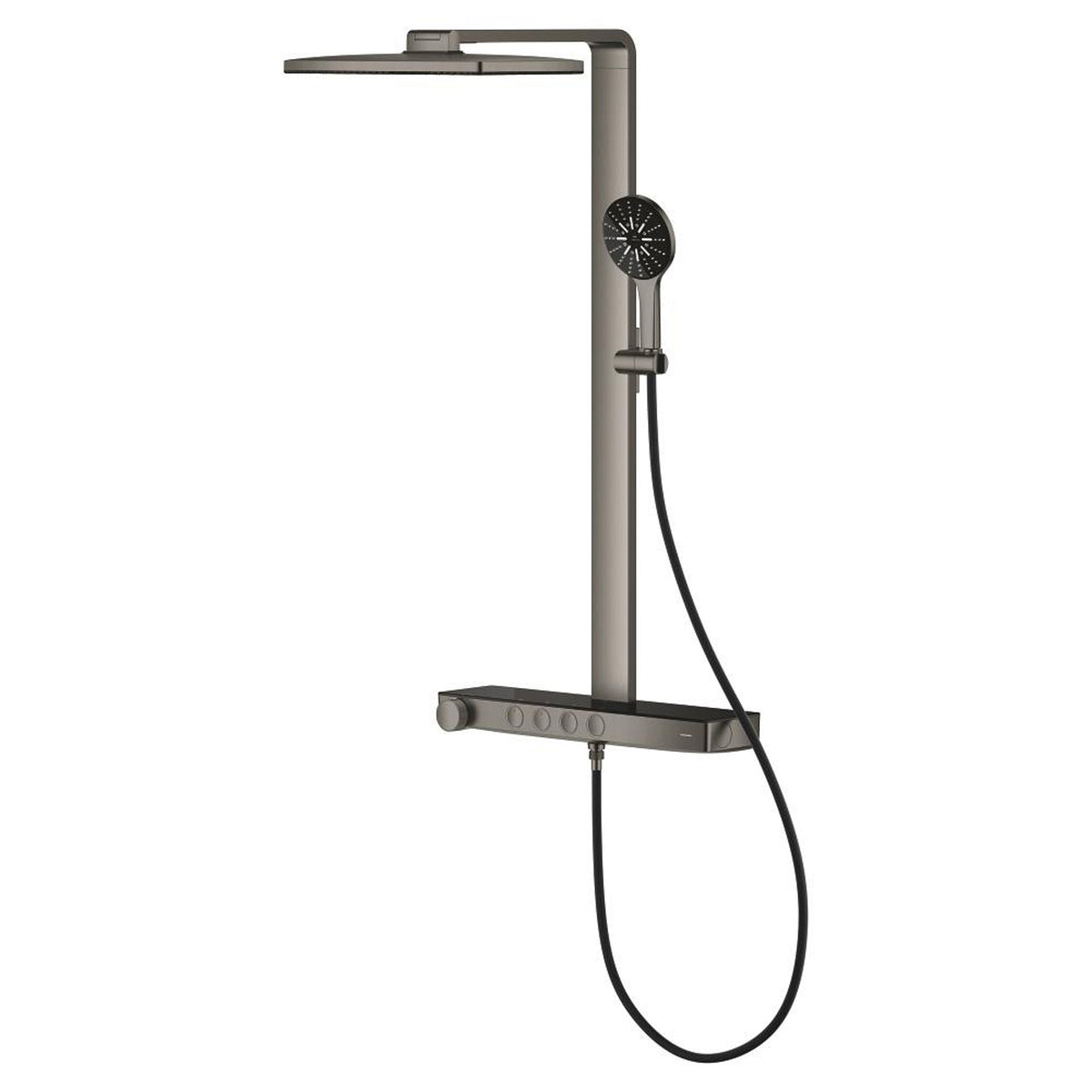 Grohe Rainshower Aqua Pure SmartControl Duş Sistemi, Duvara Monte, Termostatik Bataryalı Duş Kolonu, Fırçalı Sert Grafit - Ürün Görseli