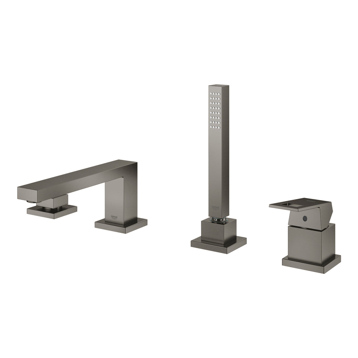 Grohe Eurocube Dört Delikli Ankastre Küvet Bataryası (Sıva Üstü Grubu), Fırçalı Sert Grafit - Ürün Görseli