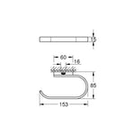 Grohe Selection Tuvalet Kağıtlığı, Paslanmaz Çelik - Teknik Çizim