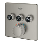 Grohe Grohtherm SmartControl Akış Kontrollü Ankastre Termostatik Banyo Bataryası (3 Yollu, Sıva Üstü Grubu), Saten Çelik - Ürün Görseli