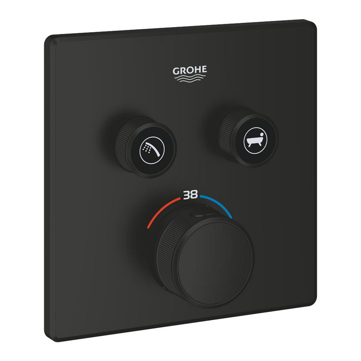 Grohe Grohtherm SmartControl Akış Kontrollü Ankastre Termostatik Banyo Bataryası (2 Yollu, Sıva Üstü Grubu), Mat Siyah - Ürün Görseli
