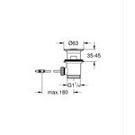 Grohe Tapa Takımı Bas-Aç Süzgeç - Teknik Çizim