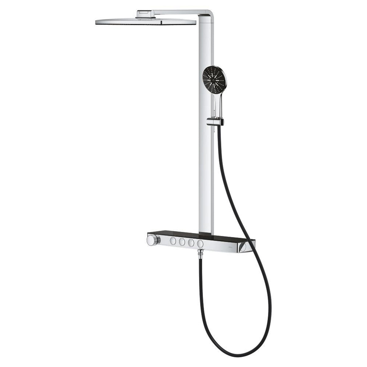Grohe Rainshower Aqua Pure SmartControl Duş Sistemi, Duvara Monte, Termostatik Bataryalı Duş Kolonu, Siyah-Krom - Ürün Görseli